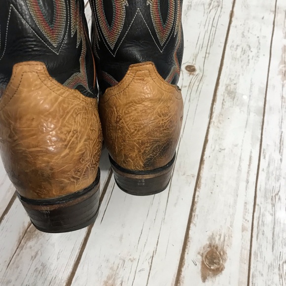 Tony Lama Cowboy Boots Size 10.5 mens Leather Western - Picture 13 of 17